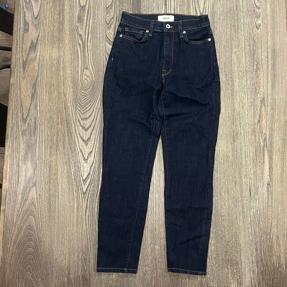 Baldwin Skinny Jeans Denim Ultra High Rise Pockets Casual Dark Wash Size 24